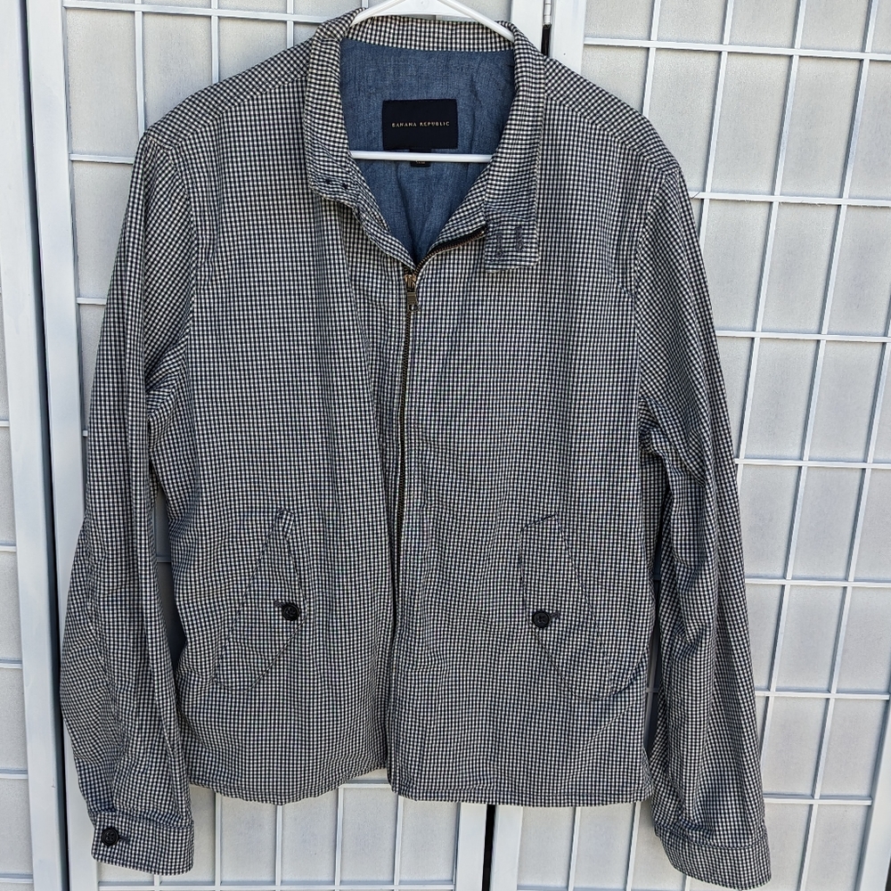 🔥Banana Republic Men's Gingham Jacket in Black and White